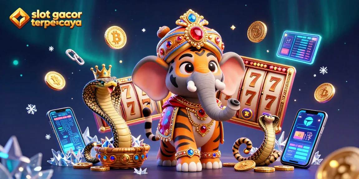 Experience the thrill of slot gacor terpercaya with a vibrant 3D casino scene featuring a majestic maharaja and gold elements.