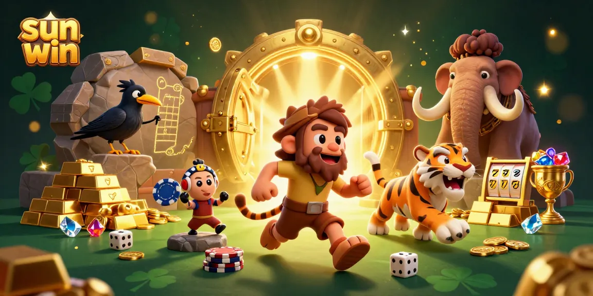 Experience the thrill of sun win in this dynamic casino scene featuring stone poker chips and gleaming gems.