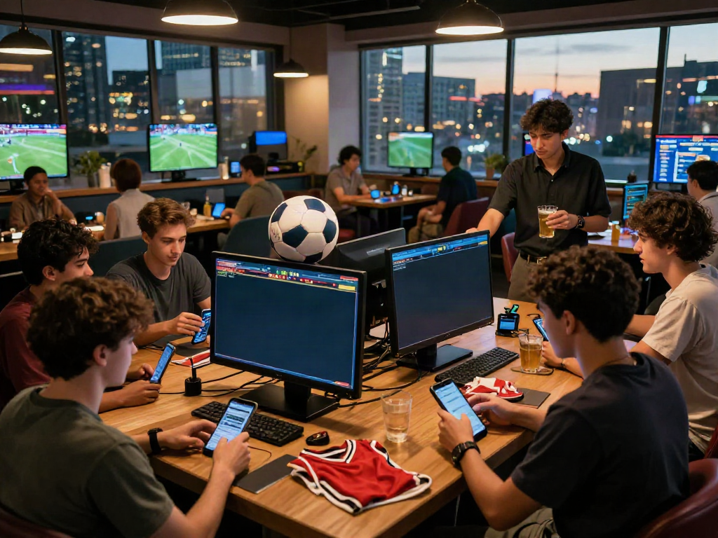 Exciting betting scene at http://11bet-app.net/ with friends engaging in live sports betting.