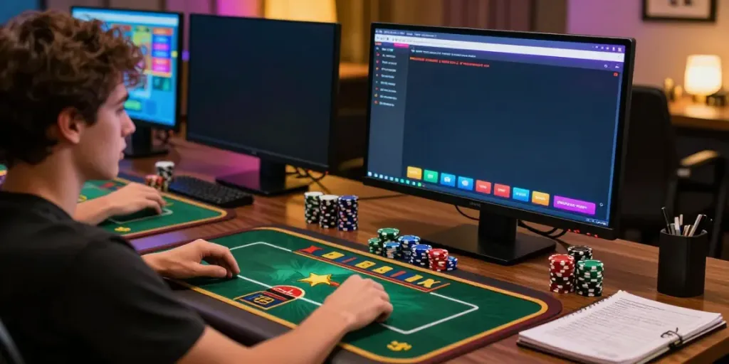 Engaging gaming experience at a non Gamstop casino with vibrant graphics and friendly atmosphere.