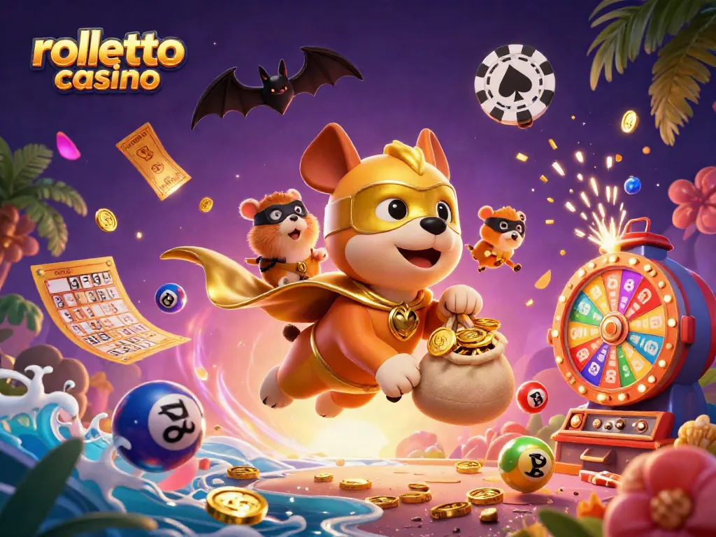 Enjoy gaming excitement at rolletto casino with vibrant lottery balls and dynamic illustrations.