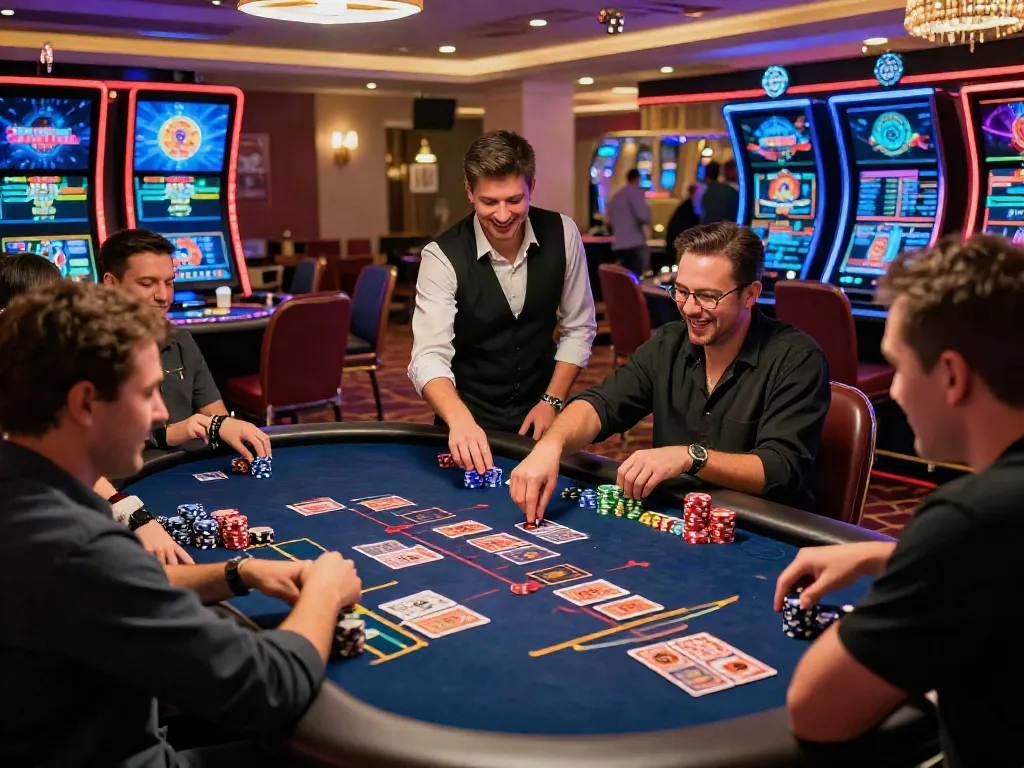 Exciting non gamstop casino scene with players engaged and vibrant atmosphere.