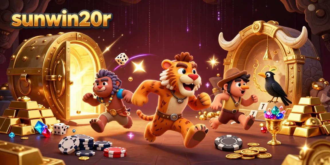 Experience thrilling casino action with sunwin20r's dynamic illustration of a prehistoric gambling scene featuring cartoon characters.