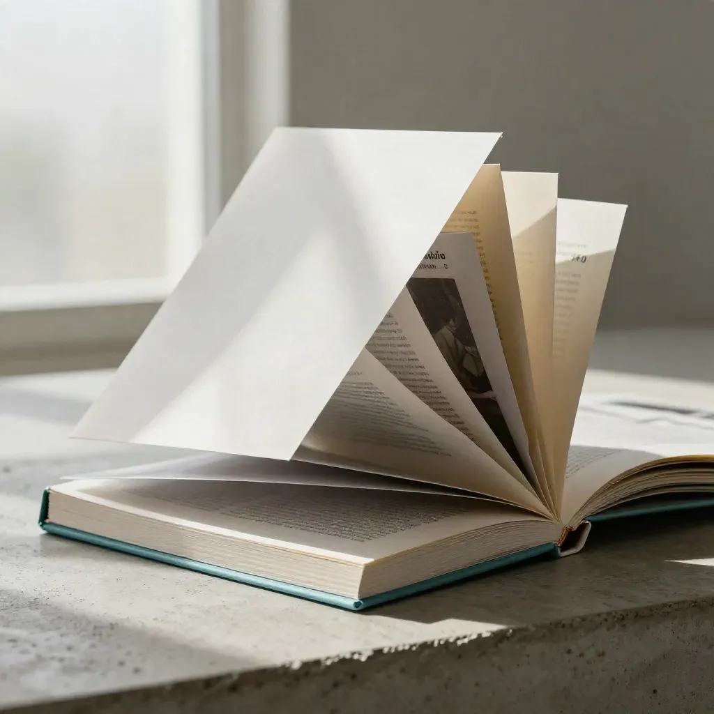Pitch deck bundle in an off-white sleeve bursts diagonally on a concrete plinth, teal accent.