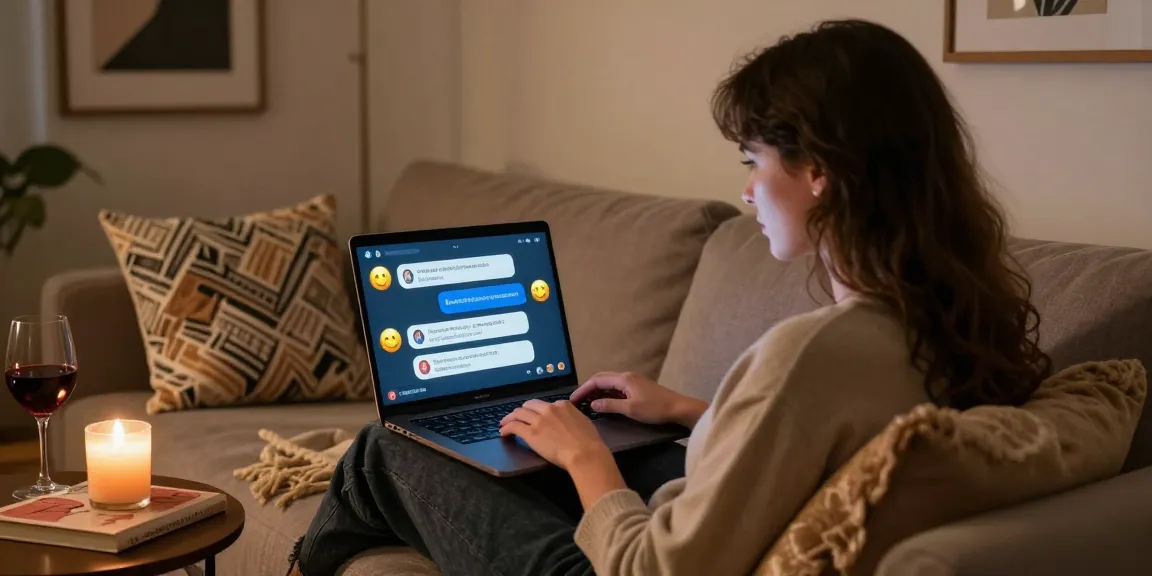 User enjoying a private sex chat ai session in a cozy digital lounge with ambient light.
