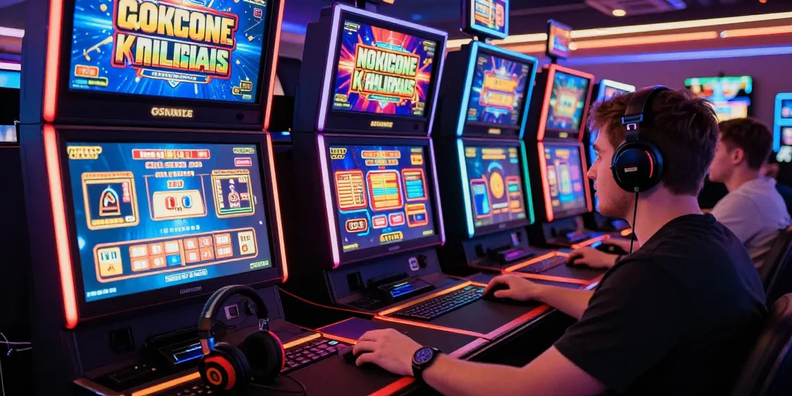 Player enjoying a non GamStop casino experience at a vibrant online gaming setup.