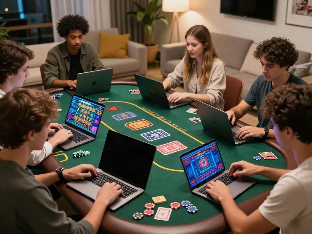 Engaged players enjoying non gamstop casino games at home