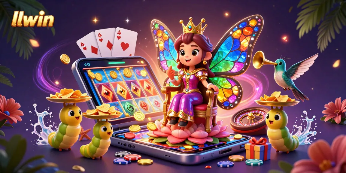 Experience exciting gaming with llwin's vibrant 3D queen and dynamic casino elements.