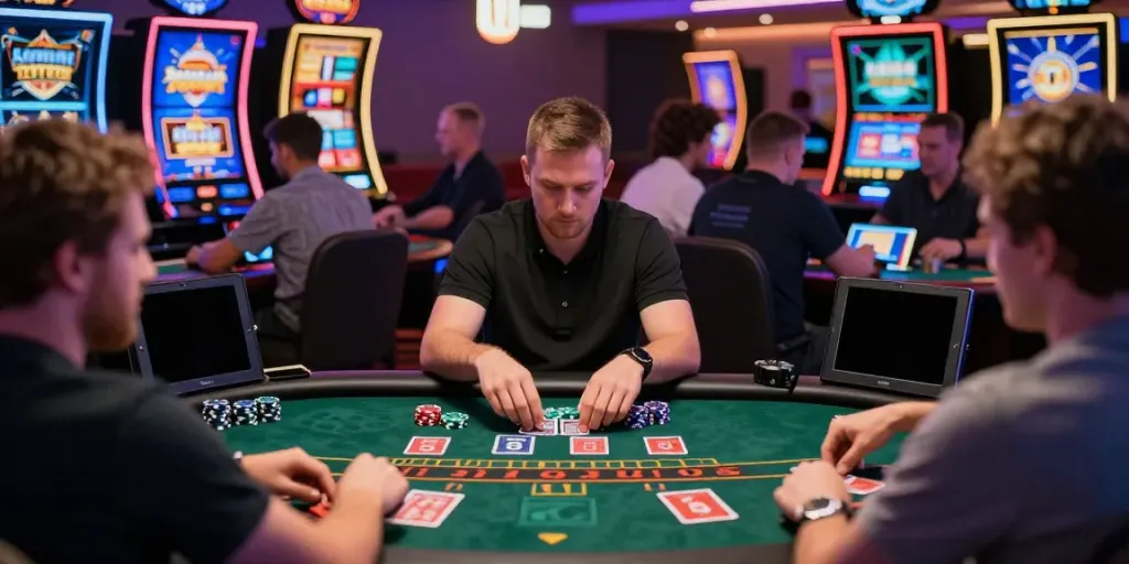 Engaging online casino gaming experience showcasing players at a non gamstop casino.