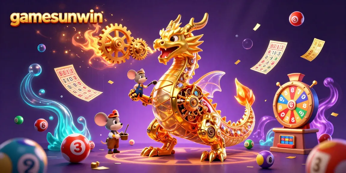 Engage with gamesunwin through a thrilling illustration of a magical casino scene filled with vibrant gaming elements.
